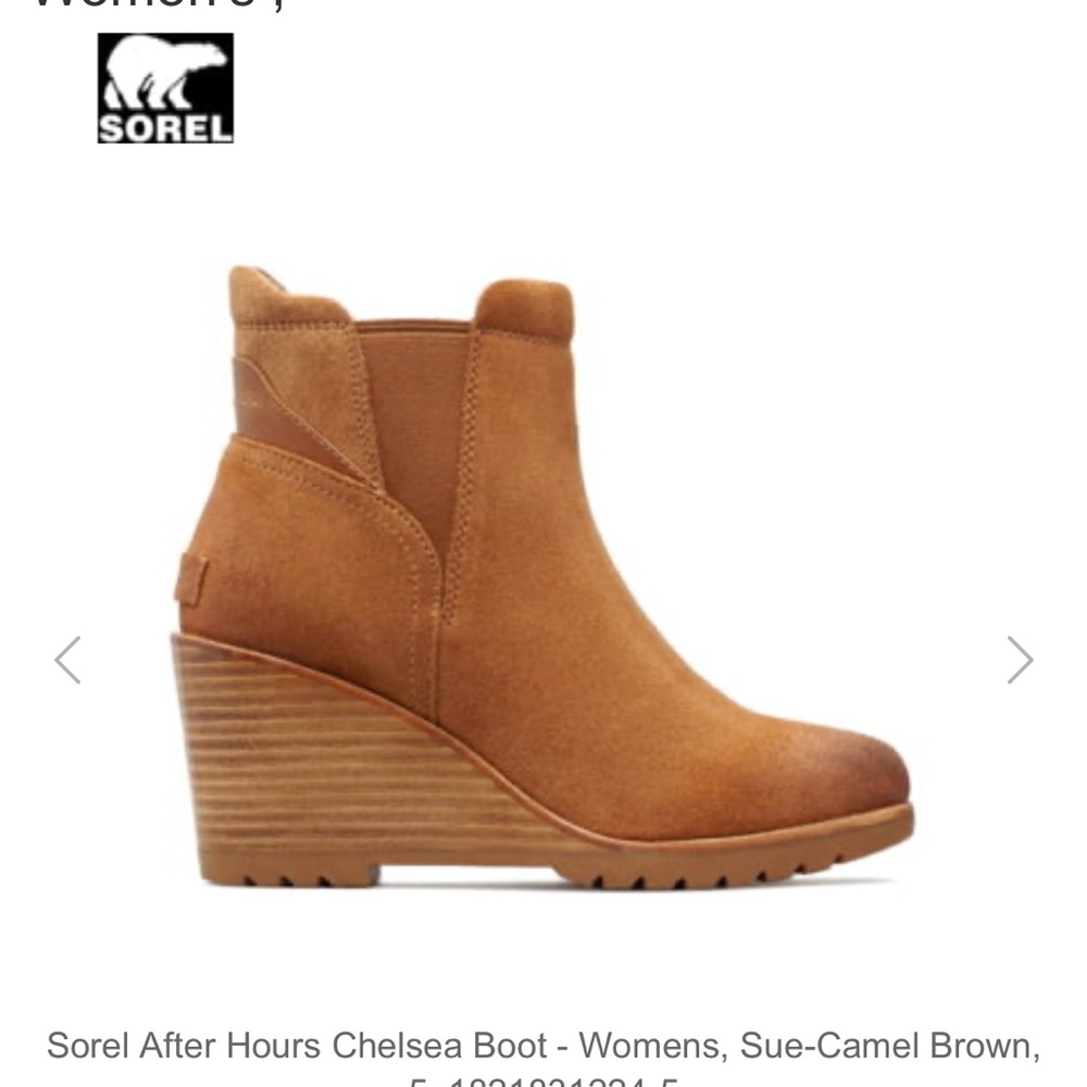 Sorel After Hours waterproof wedge booties.